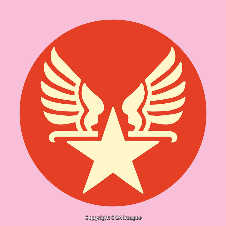 Red Star With Wings Logo Icon in Circular Design