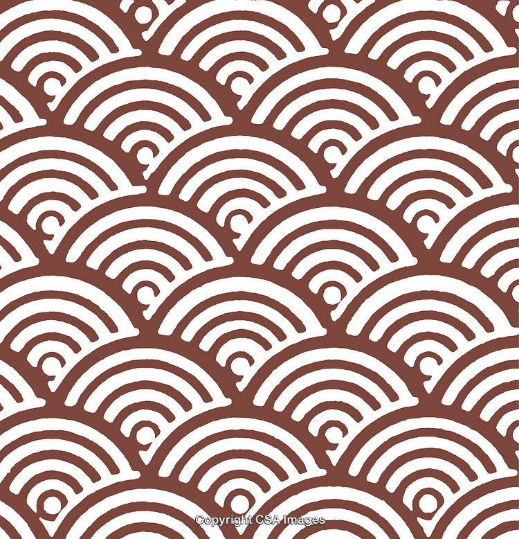 Abstract Repeating Arched Pattern Design in Brown and White Colors