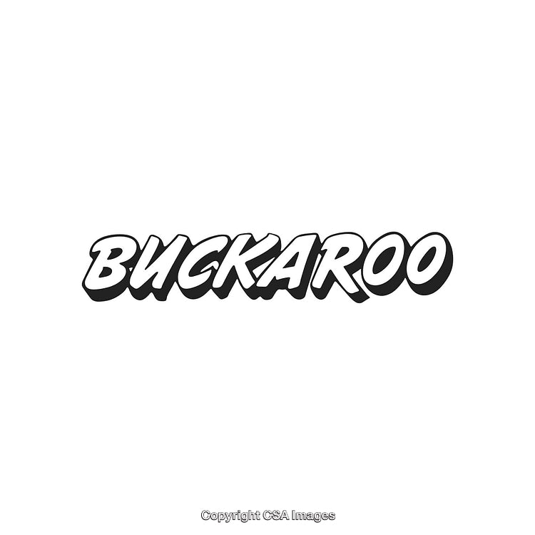 Modern Buckaroo Text Style Isolated on a White Background