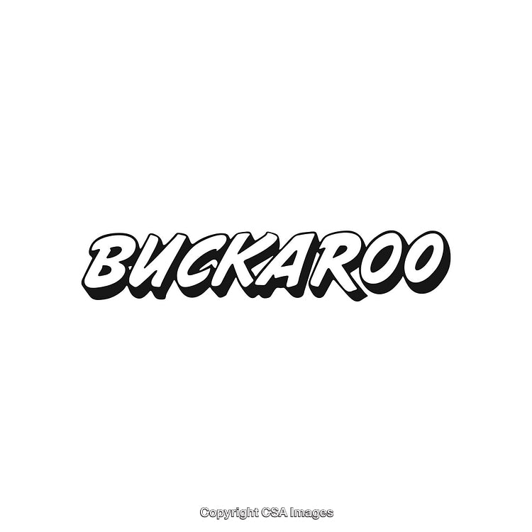 Modern Buckaroo Text Style Isolated on a White Background