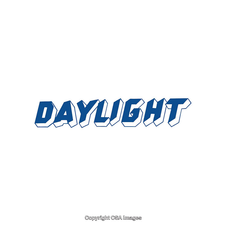 Bold Blue Daylight Text on a Clean White Background