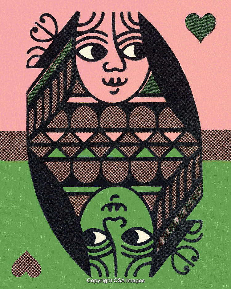 Colorful Abstract Playing Card Design with Artistic Symmetry and Patterns