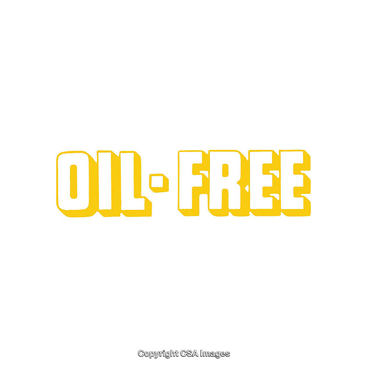 Bold Yellow 'Oil-Free' Text on White Background