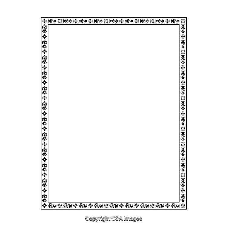 Elegant Black and White Ornamental Border with Symmetrical Design
