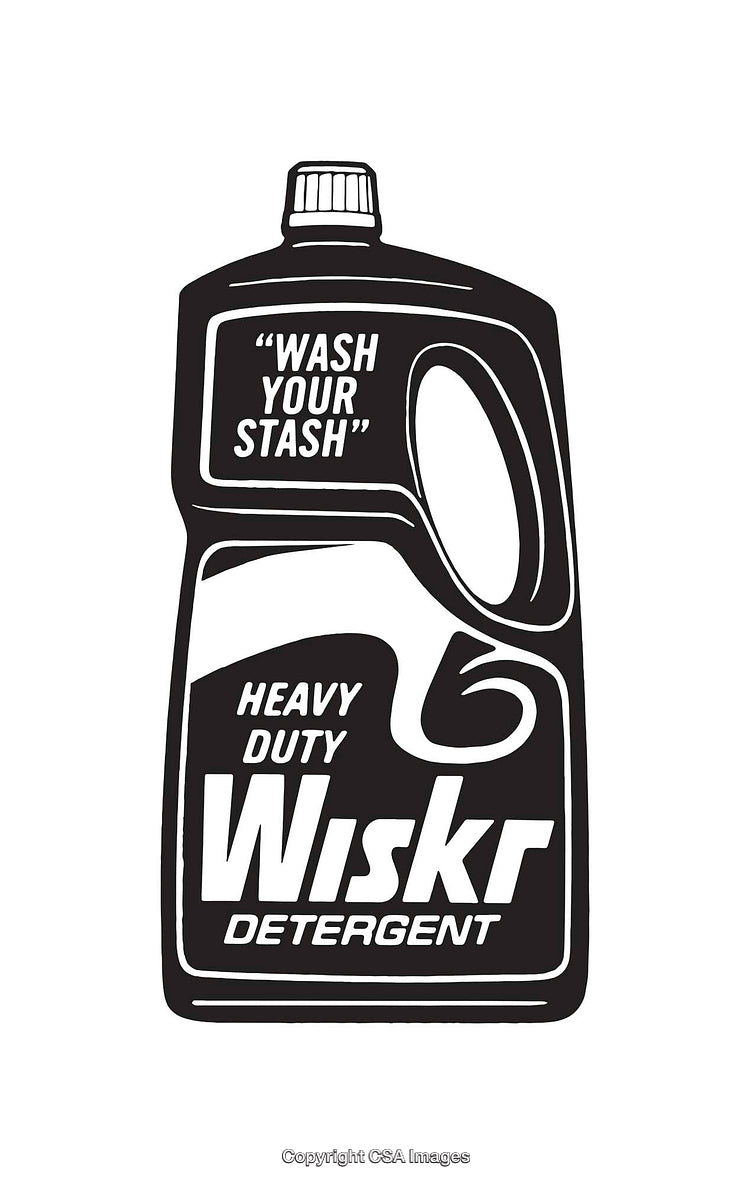 Black and White Line Art of Detergent Bottle Design Illustration