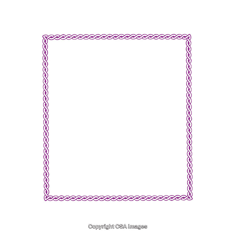 Decorative Purple Braided Border on White Background for Graphic Designs