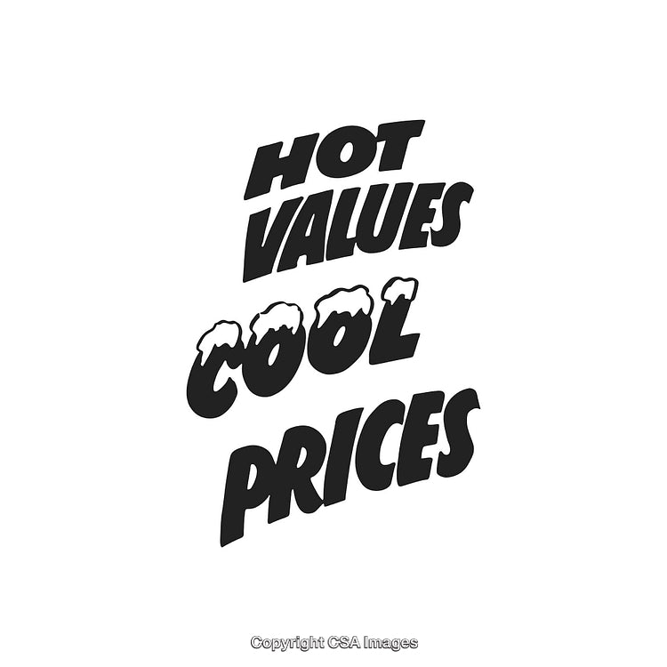 Hot Values Cool Prices Promotional Illustration with Bold Text and Visual Impact