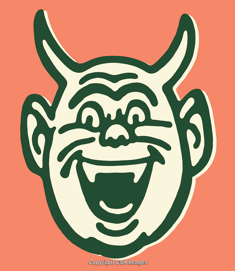 Playful Cartoon Illustration of a Happy Face with Artistic Lines
