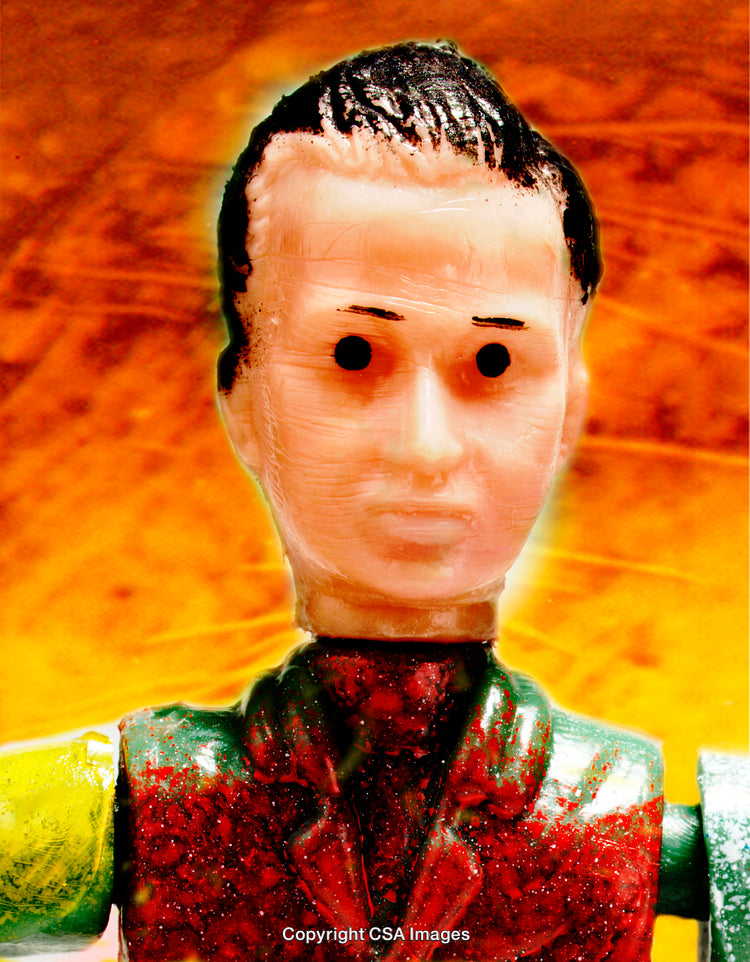 Colorful Close-Up of a Vintage Plastic Toy Figure in Detail