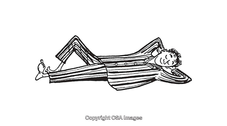 Illustration of a Relaxed Individual Resting in Striped Attire