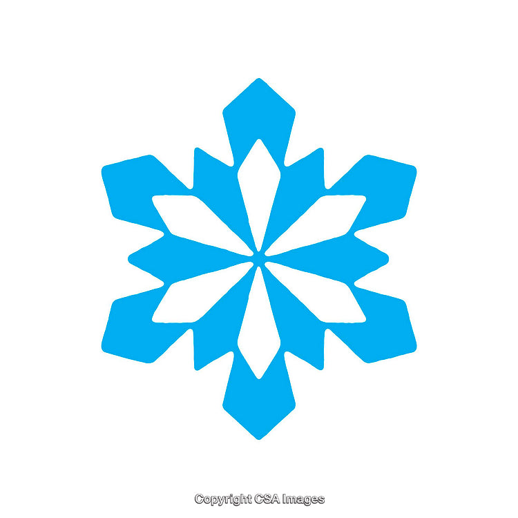 Stylized Blue Snowflake Icon on White Background Design