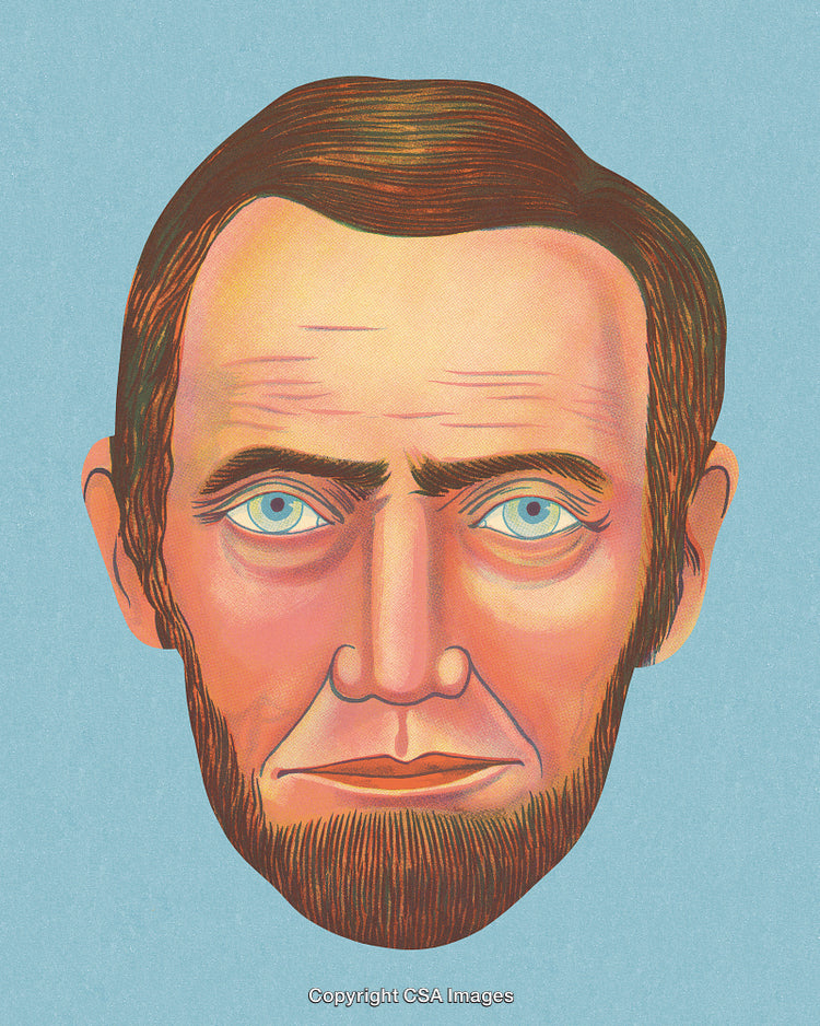 Colorful Illustration of a Man's Face with Vintage Aesthetic