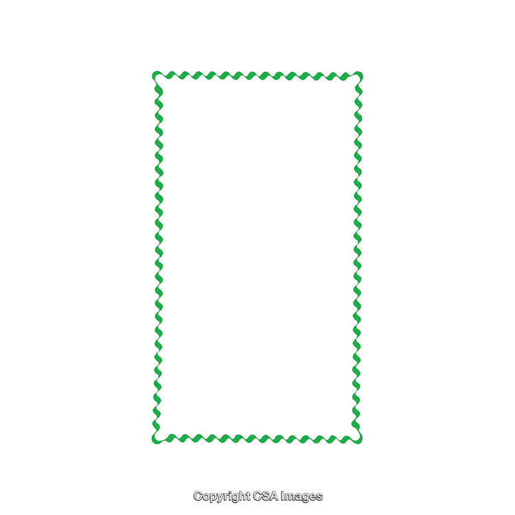 Green Zigzag Border Frame on a White Background for Design Projects