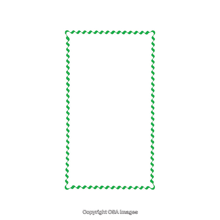Green Zigzag Border Frame on a White Background for Design Projects