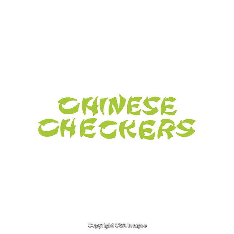 Green Chinese Checkers Text Design Isolated On White Background
