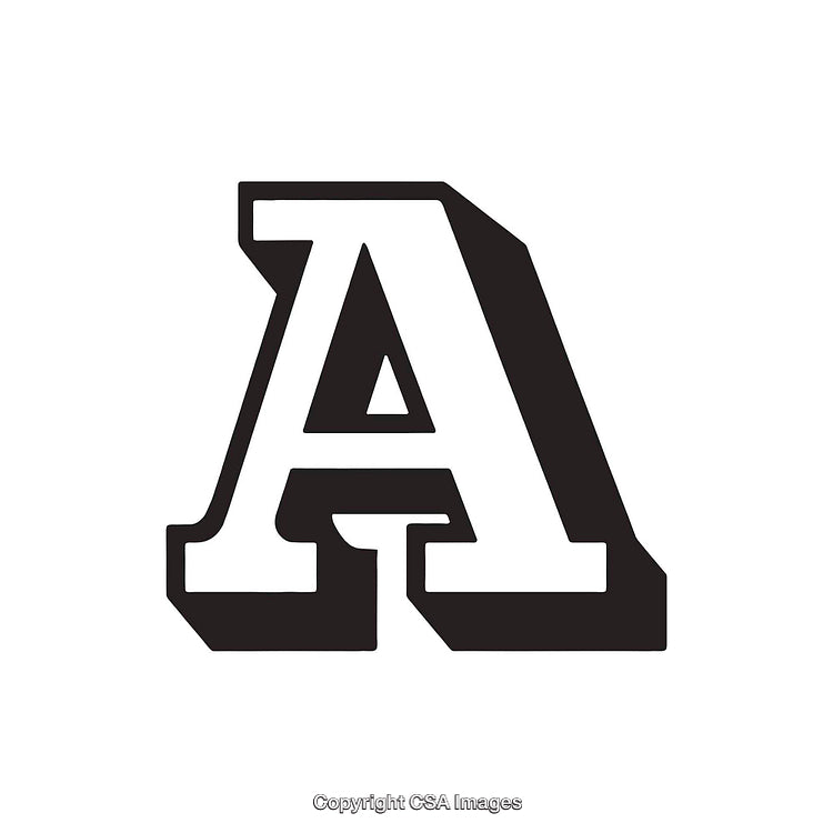 Bold Stylized Black Capital Letter A Design