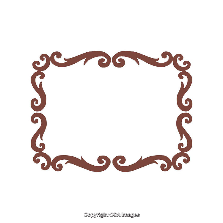 Vintage Ornamental Frame with Elegant Swirls on a White Background