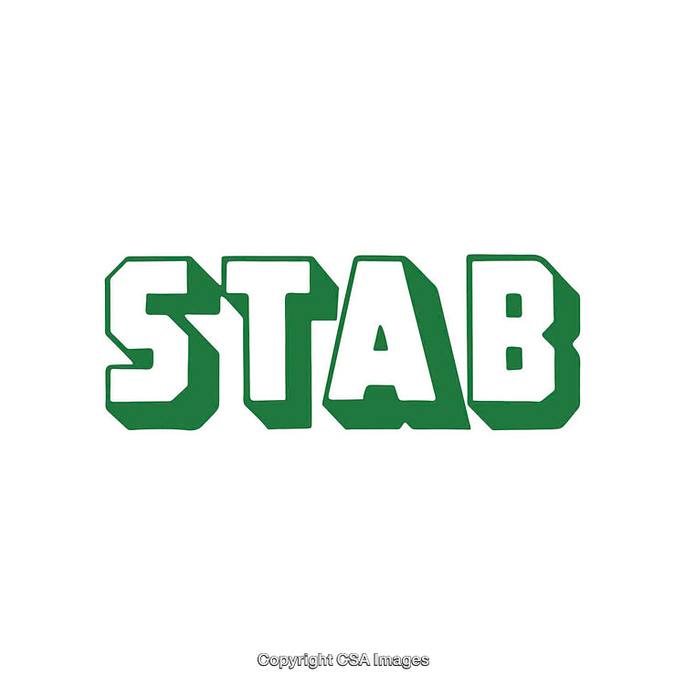 Bold Green Typography Design Featuring the Word 'STAB'