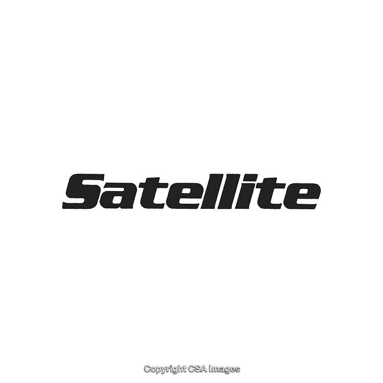 Modern Stylized Text Graphic Featuring the Word Satellite in Bold Typeface