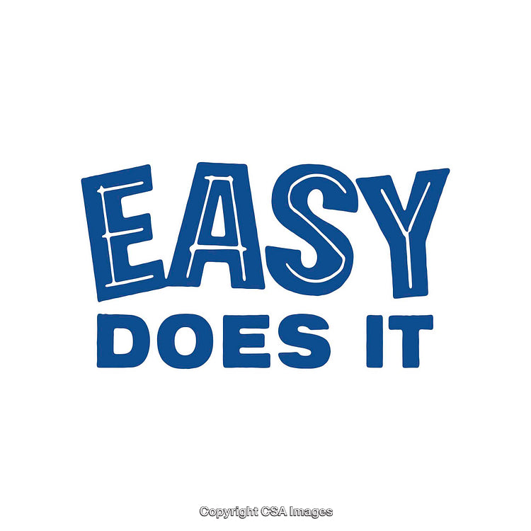 Blue Typography Design Featuring the Phrase Easy Does It for Inspiration