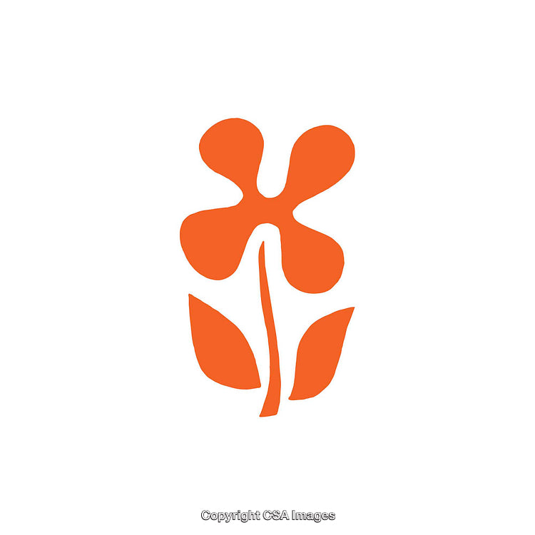 Orange Geometric Flower Design on a Simple White Background
