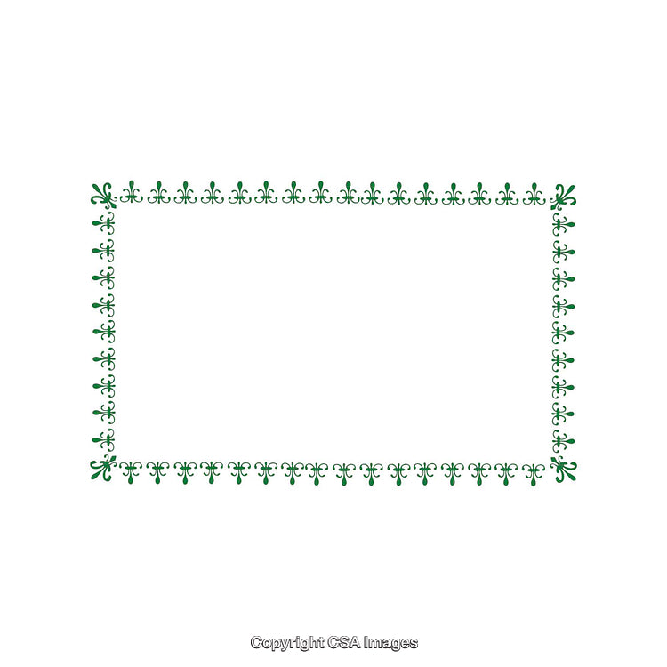 Elegant Green Decorative Border with Floral Pattern on White Background