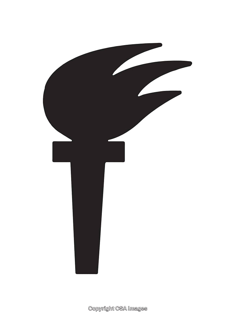 Monochrome Illustration of a Simple Torch Silhouette Icon