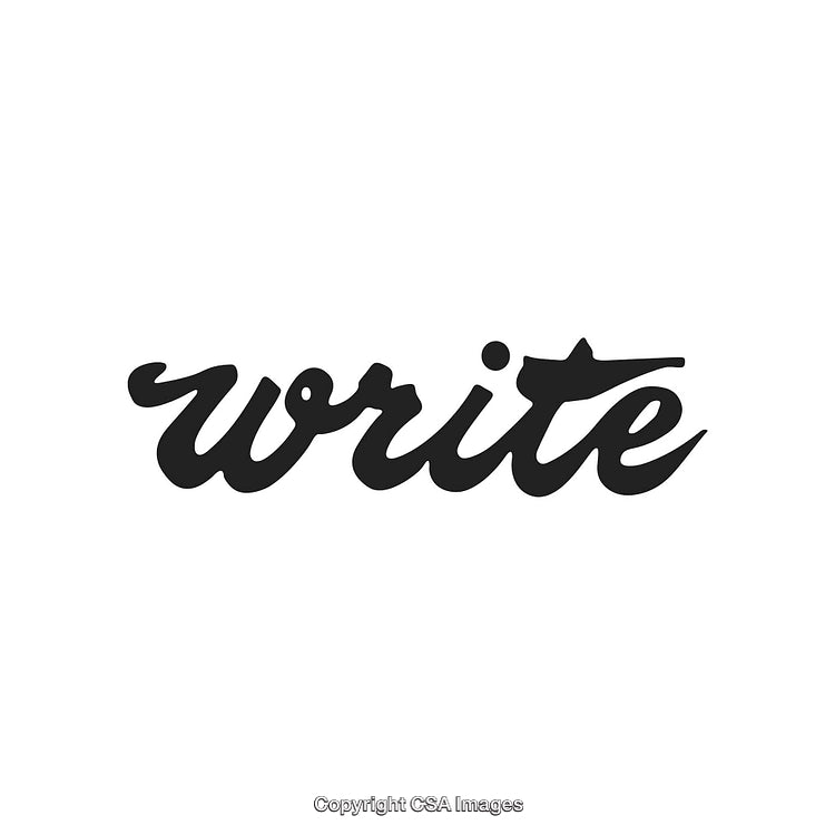 Black Cursive Typeface Spelling the Word ‘Write’ in Stylish Scripted Design