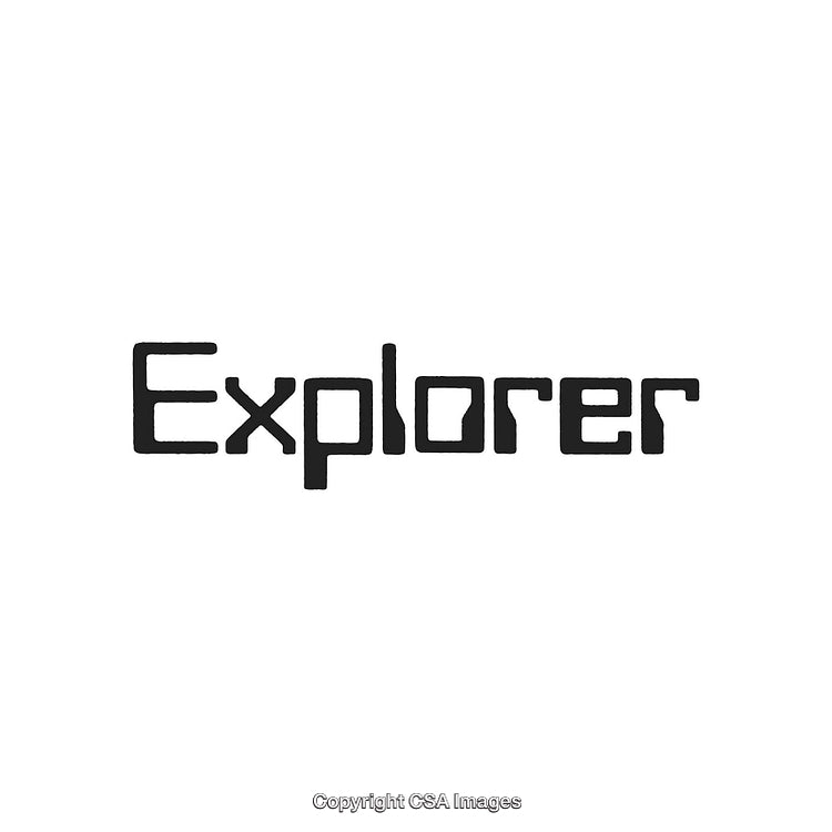 Bold Explorer Typography Logo in Monochrome Design