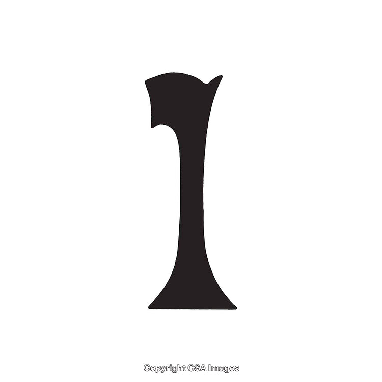 Bold Black Number One with Unique Serif Style