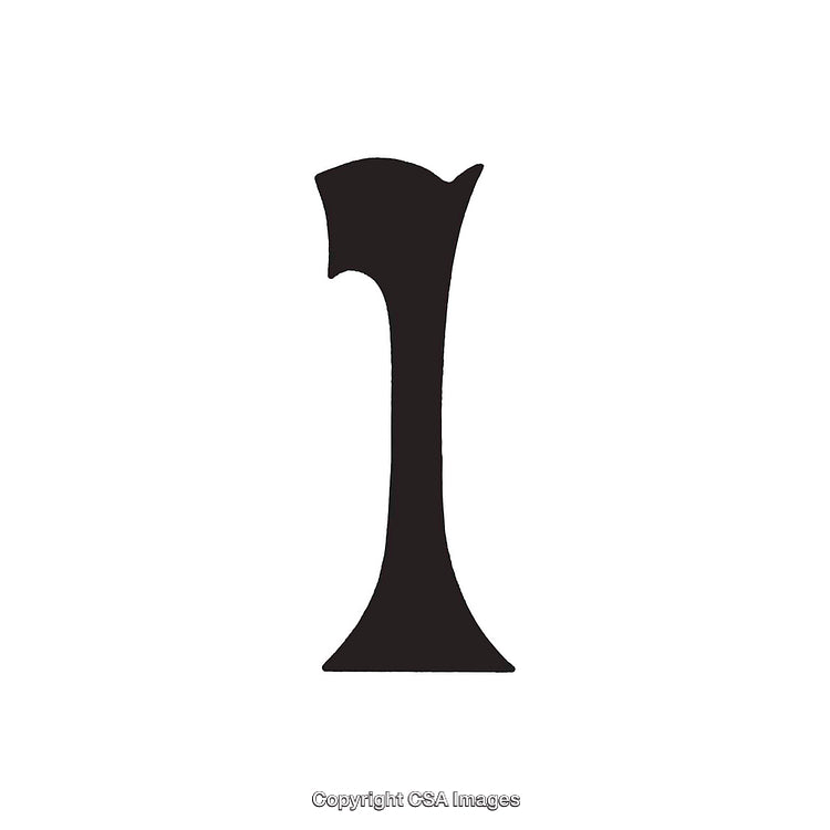 Bold Black Number One with Unique Serif Style