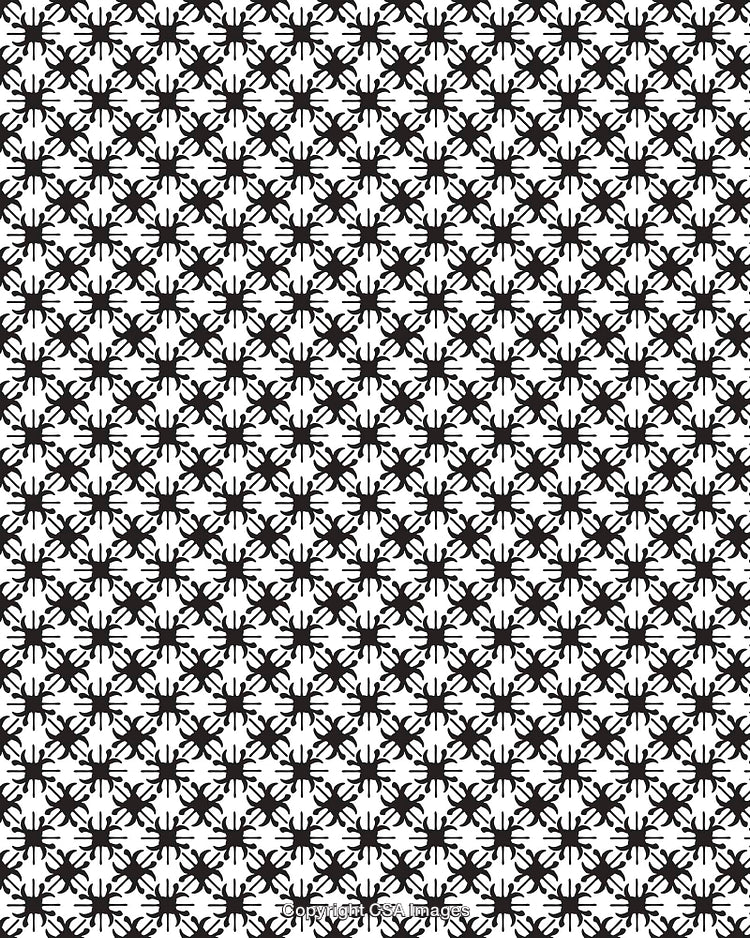 Seamless Black and White Geometric Pattern with Abstract Design Elements