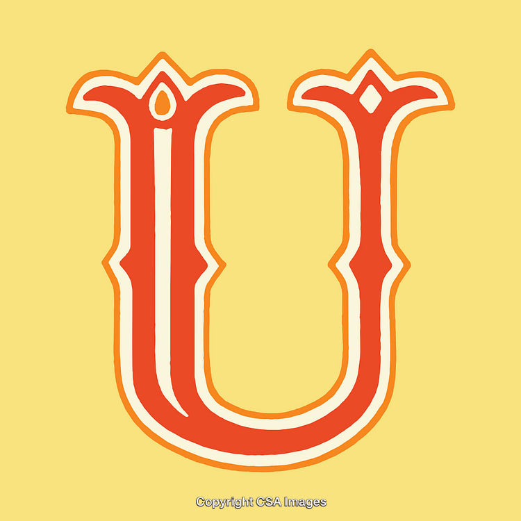 Decorative Letter U With Ornate Design and Vibrant Colors