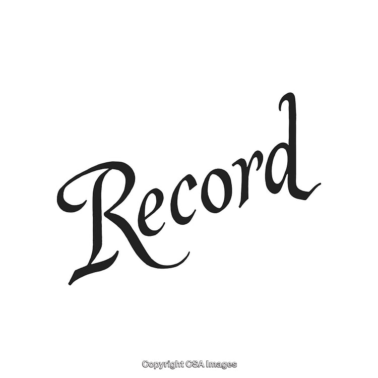 Elegant Typography Displaying the Word 'Record' in Stylish Cursive Font