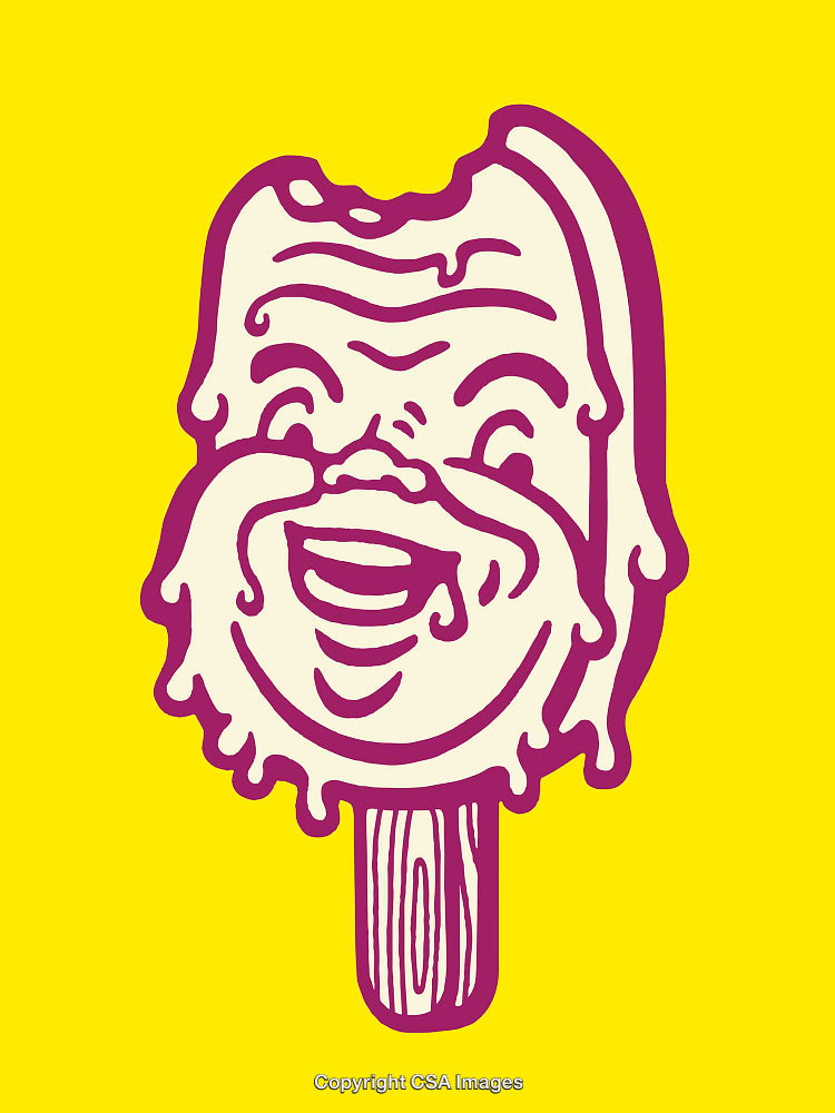 Vibrant Illustration of Stylized Melting Ice Cream Stick