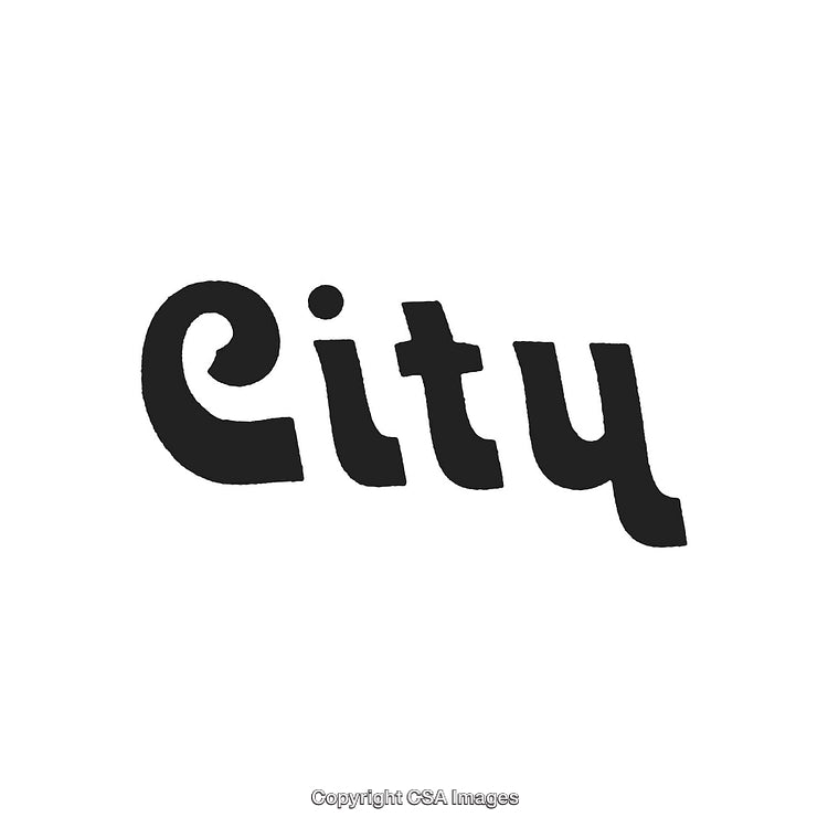 Bold Typography Featuring the Word 'City' in Artistic Black Script