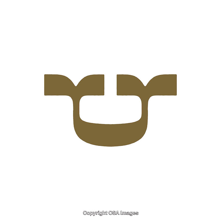 Minimalistic Brown Symbol Resembling the Letter U on White Background