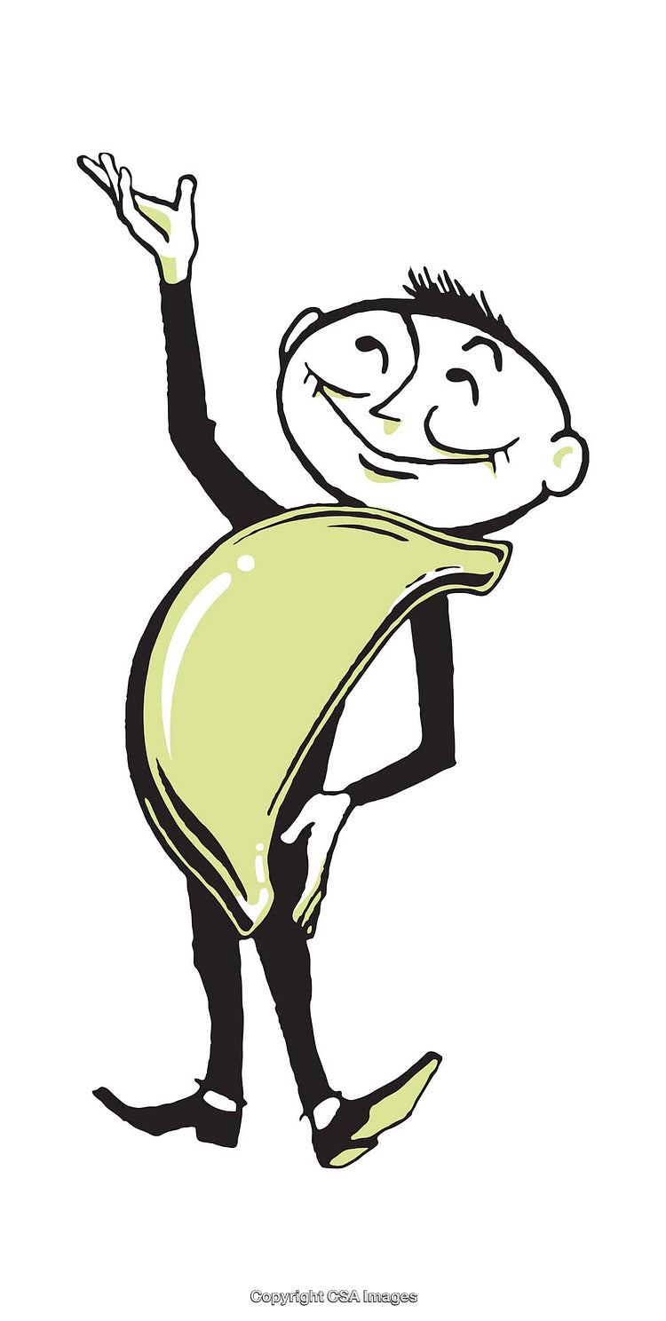 Colorful Illustration of a Cheerful Cartoon Character Waving Friendly