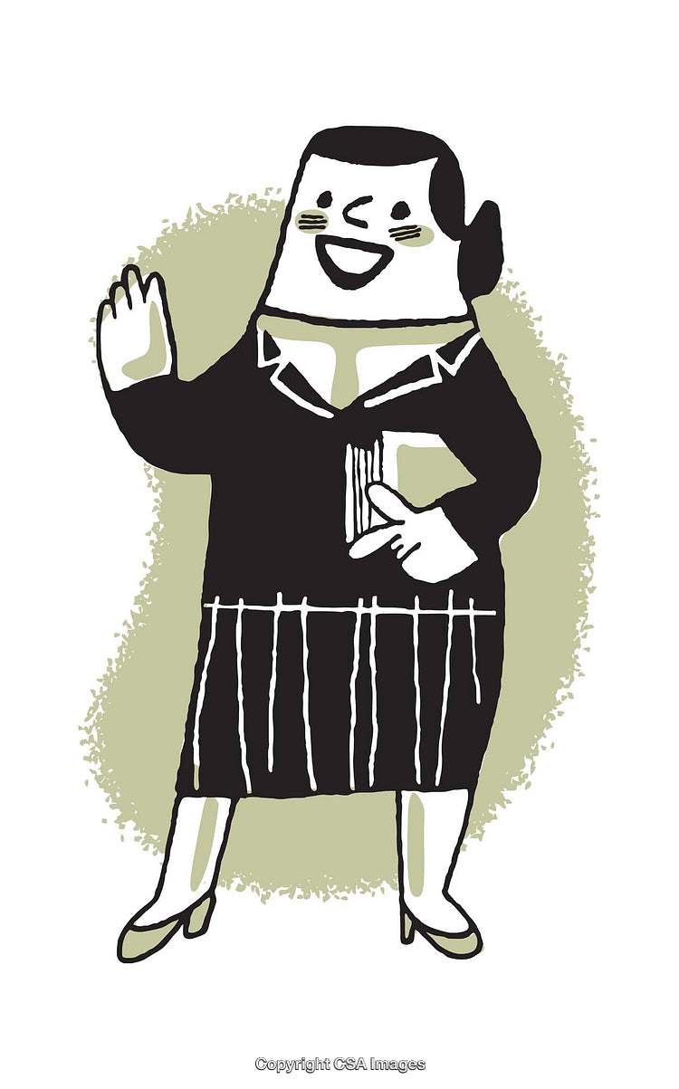 Playful Hand-Drawn Illustration of Smiling Character Greeting With Friendly Gesture