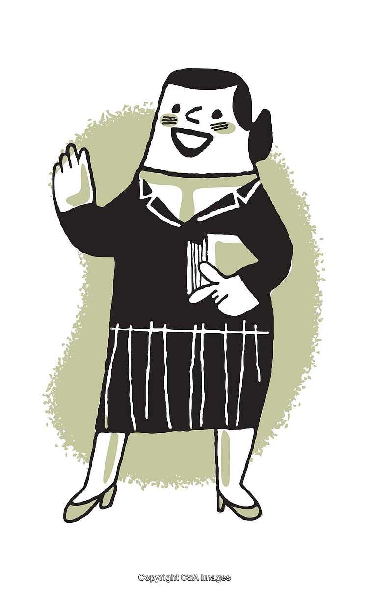 Playful Hand-Drawn Illustration of Smiling Character Greeting With Friendly Gesture