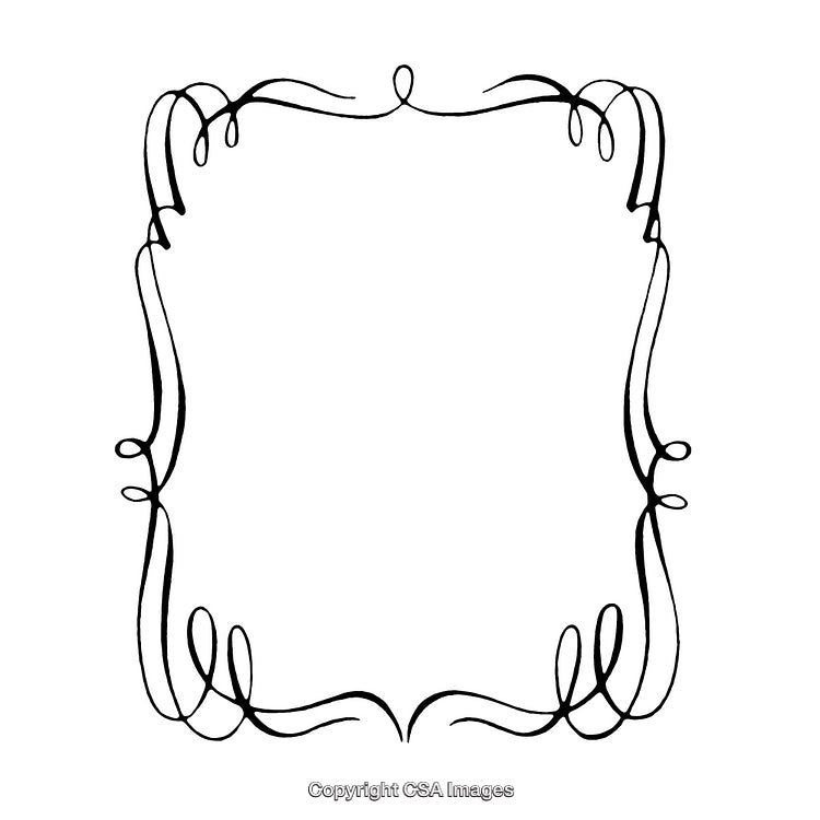 Elegant Black and White Vintage Border with Decorative Swirls and Lines