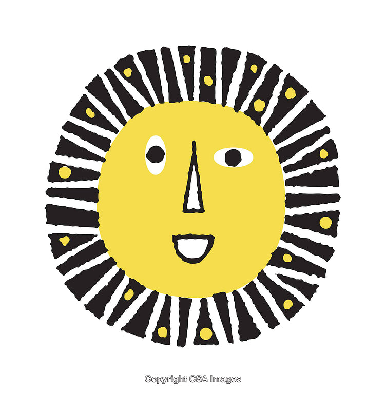 Bright Cheerful Sun Illustration with a Playful Design and Bold Colors