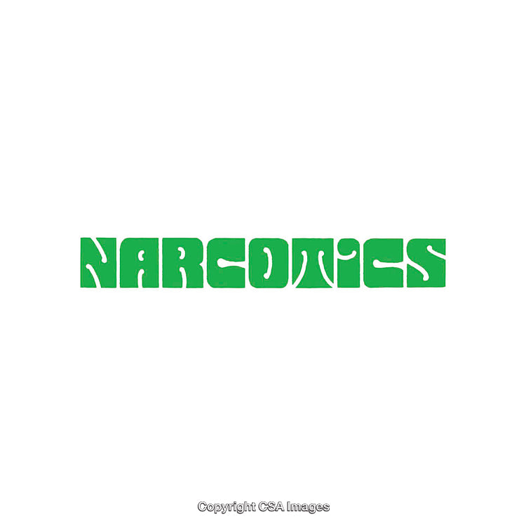 Green Narcotics Typography Graphic with Unique Stylized Font