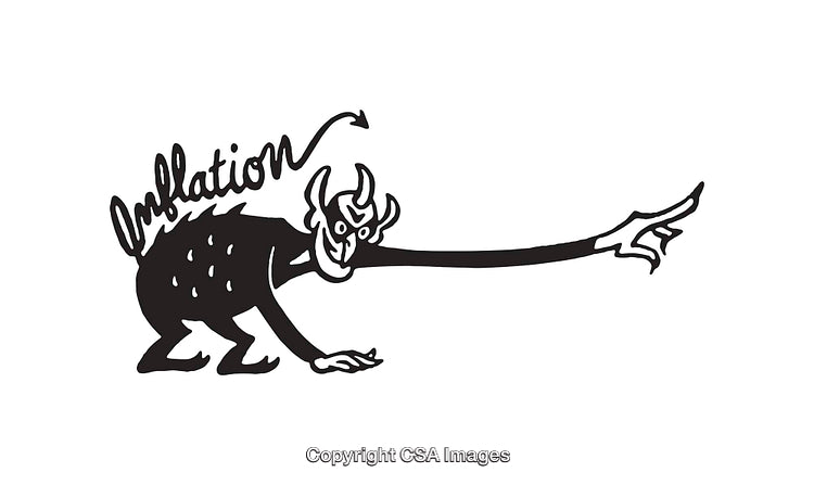 Black and White Illustration Symbolizing Inflation Concept and Economic Struggles
