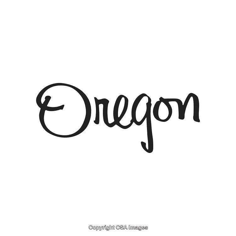 Handwritten Script Text Depicting the Name Oregon in Elegant Style