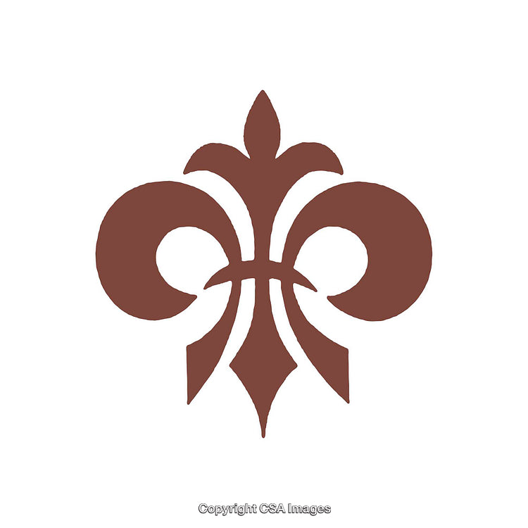 Elegant Brown Fleur-De-Lis Symbol On a White Background