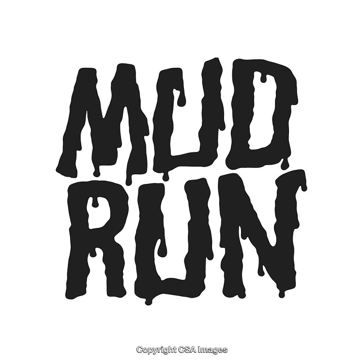 Bold Mud Run Typography Design with Dripping Letter Effects