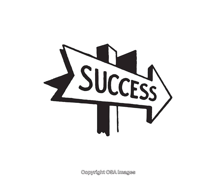 Simple Black and White Line Art of Success Arrow Sign