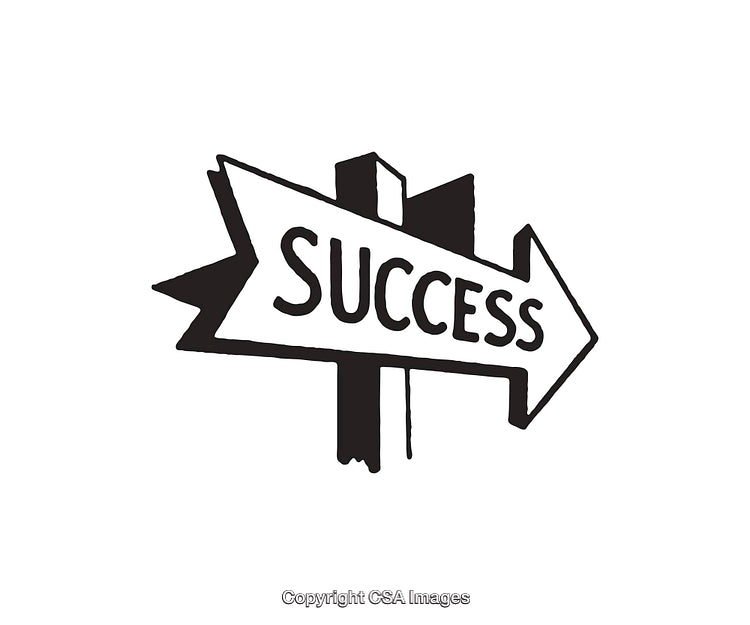 Simple Black and White Line Art of Success Arrow Sign