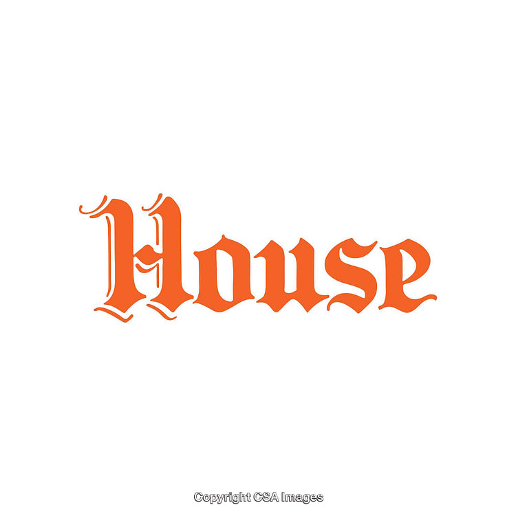 Elegant Orange Gothic Text Design on White Background